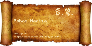 Babos Marita névjegykártya